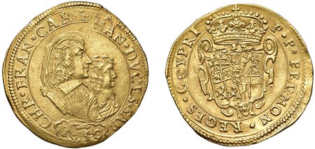 CARLO EMANUELE II, Reggenza della madre Maria Cristina di Borbone-Francia (1638-1648) - Quadrupla 1640, I tipo, Torino o Chambéry.