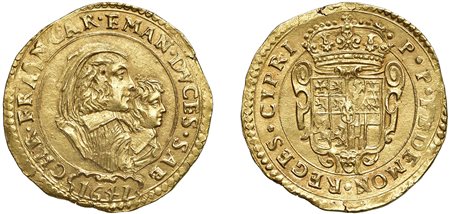 CARLO EMANUELE II, Reggenza della madre Maria Cristina di Borbone-Francia (1638-1648) - Quadrupla 1641, I tipo, Torino o Chambéry.