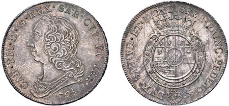 CARLO EMANUELE III, secondo periodo (1755-1773) - Scudo da 6 lire, 1765, Torino.