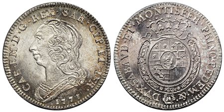 CARLO EMANUELE III, secondo periodo (1755-1773) - ¼ di scudo, 1771, Torino.