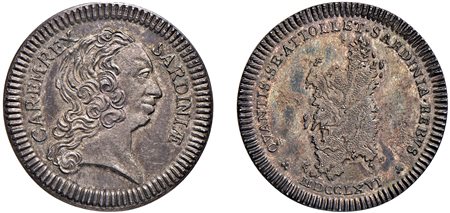 CARLO EMANUELE III, secondo periodo (1755-1773) - Gettone in argento, 1766, Torino.