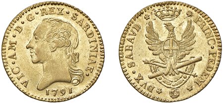 VITTORIO AMEDEO III (1773-1796) - Doppia 1791, Torino.