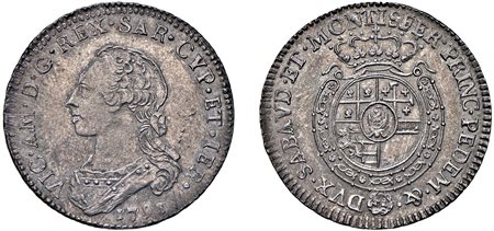 VITTORIO AMEDEO III (1773-1796) - ¼ scudo 1793, Torino.