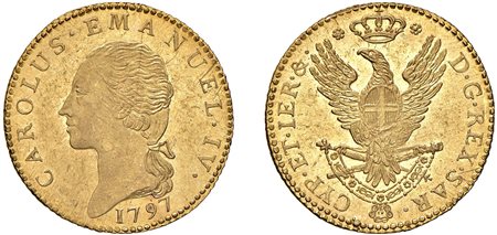 CARLO EMANUELE IV (1796-1802) - Doppia 1797, Torino.