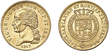 VITTORIO EMANUELE I (1802-1821) - 20 lire 1817, I tipo, Torino.