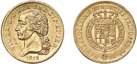 VITTORIO EMANUELE I (1802-1821) - 20 lire 1818, I tipo, Torino.
