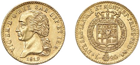 VITTORIO EMANUELE I (1821) - 20 lire 1819, Torino.
