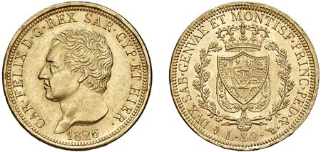 CARLO FELICE (1821-1831) - 80 lire 1826, Torino.