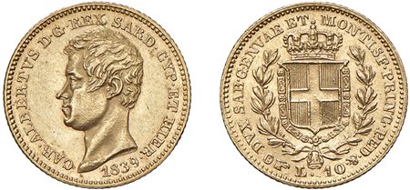 CARLO ALBERTO (1831-1849) - 10 lire 1839, Torino.