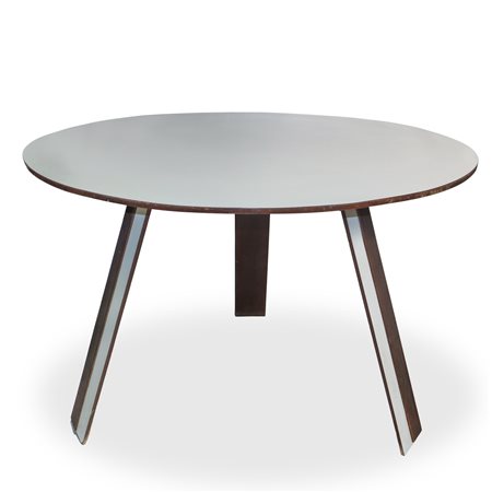 Tavolo rotondo bianco  piede a tre razze, 60&#39;s