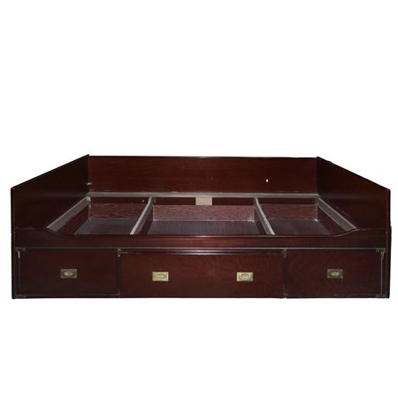 Divano letto in mogano stile marina con comodino