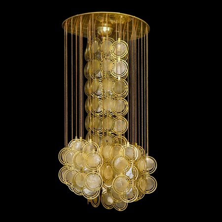 Verner  Panton (Gamtofte 1926 - Copenaghen 1998)  - Lampadario in metallo e madreperla, 60&#39;s