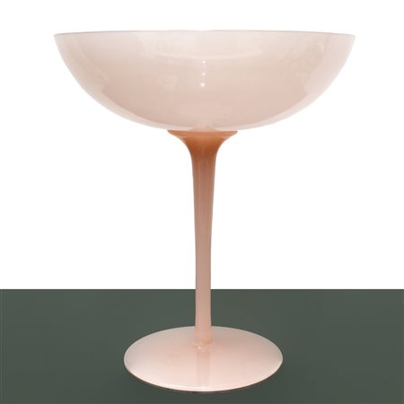 Grande coppa / alzata  in opaline rosa