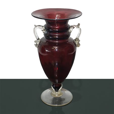 Vaso in vetro soffiato di Murano, 20th century