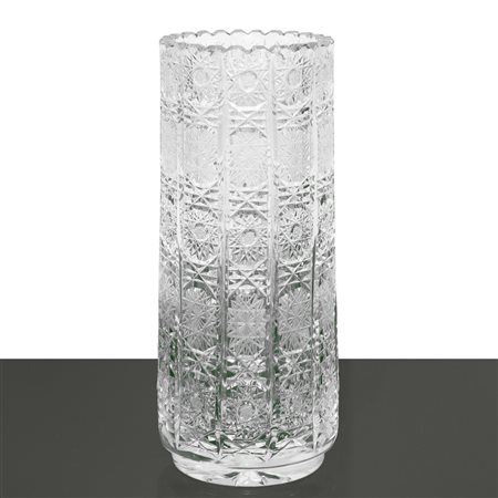 Vaso in cristallo di Boemia intagliato con stelle