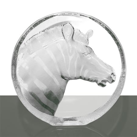 Tondo in cristallo molato con zebra, 1979