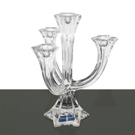 Villeroy & Boch  Dresden - Candeliere in cristallo a tre bracci con base e fori a stelle