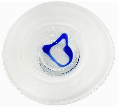 Piccolo centrotavola in vetro di Murano con striature nei toni del blu, Ioan Tamaian, 20th century.