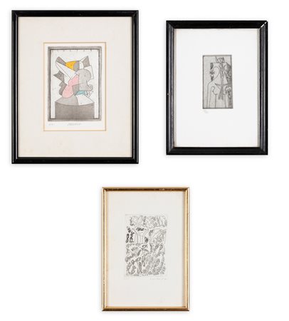 AUTORI VARI (CHERSICLA, LAM E CONSAGRA) - Lotto unico composto da 3 acqueforti