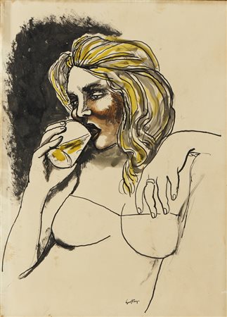 GUTTUSO RENATO (1912 - 1987) - SENZA TITOLO (ANNI'70).