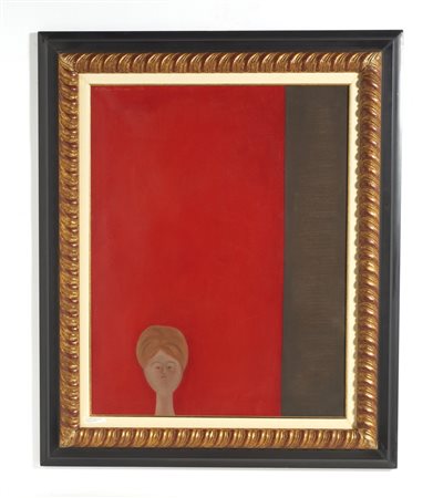 BUENO ANTONIO (1918 - 1985) - TESTINA FONDO ROSSO.