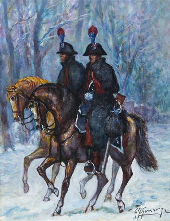 GONZAGA GIOVANFRANCESCO (1921 - 2007) - PATTUGLIA SULLA NEVE .