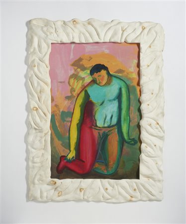 CHIA SANDRO (n. 1946) - UOMO IN GINOCCHIO.