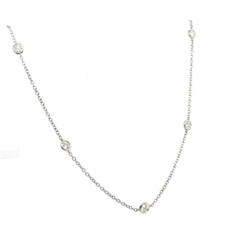 GIROCOLLO IN ORO BIANCO 14K 4.37 GR CON DIAMANTI PER 1.65 CARATI COLORE E/...