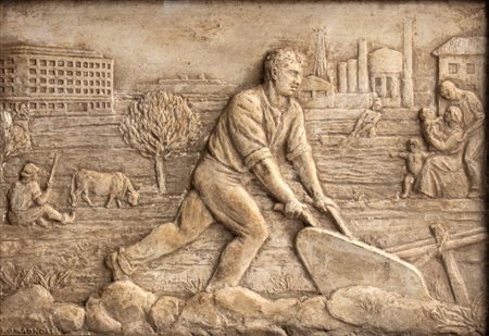 GIUSEPPE ROMAGNOLI (Bologna, 1872 - Roma, 1966) ll lavoro (bozzetto)