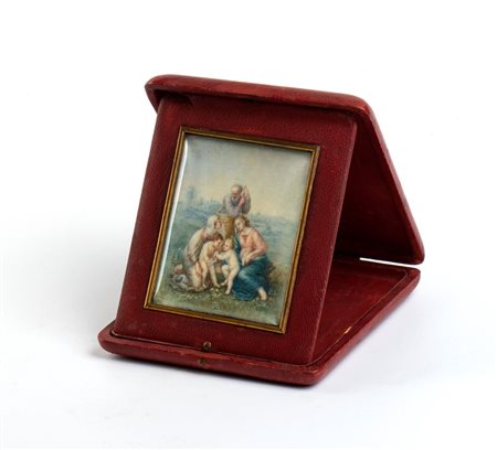 FELICE MELIS MARINI
(Cagliari 1871 - 1953)
<br>Sacra famiglia con Sant'Anna e il Battista