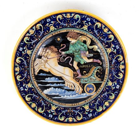 DAVID ZIPIROVIC
(Kershon 1885 - Mosca 1946)
<br>Piatto raffigurante Apollo sul carro
