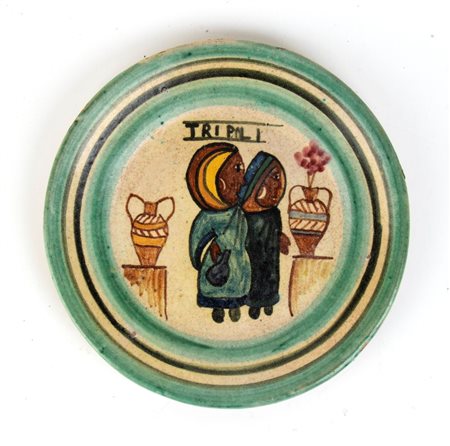 ANONIMO<br>Piatto fiera di Tripoli con donne ed anfore