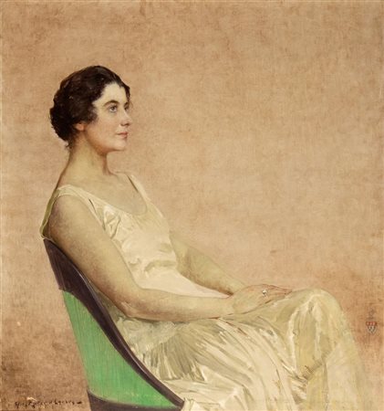 YVES EDGAR MUELLER D'ESCARS(Francia 1876 - 1958) Ritratto di nobildonna