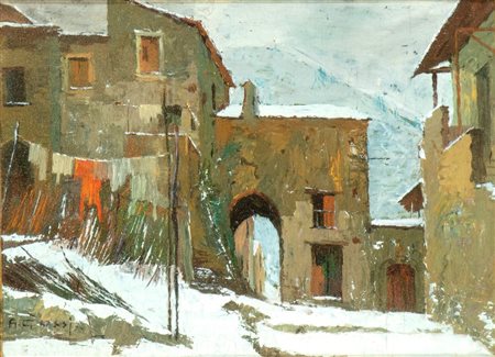 ALFONSO GRASSI
(Solofra 1918 - Salerno 2002)
<br>Paesaggio innevato