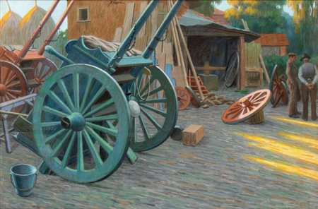 GIOVANNI BATTISTA CREMA
(Ferrara 1883 - Roma 1964)
<br>I carretti