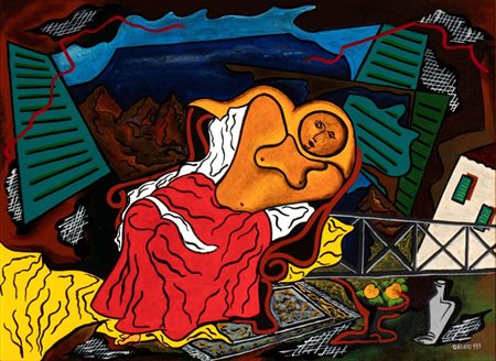 PIPPO ORIANI
(Torino 1909 - Roma 1972)
<br>Meriggio coloniale n. 2