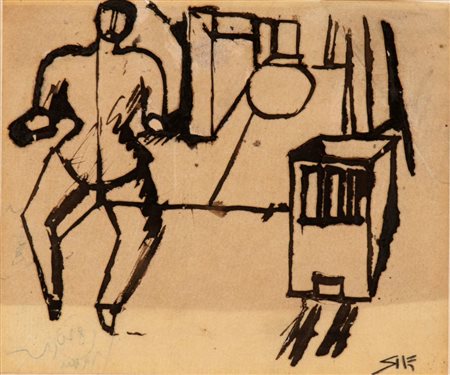 MARIO SIRONI
(Sassari 1885 - Milano 1961)
<br>Manichino in esterno