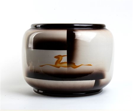 MANIFATTURA CERAMICA GALVANI<br>Cachepot con gazzelle