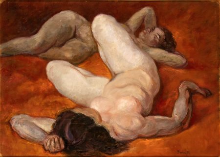 NINO BERTOLETTI
(Roma 1889 - 1961)
<br>Nudi sdraiati
