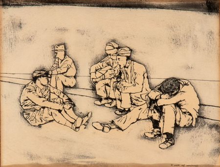 RENZO VESPIGNANI
(Roma 1924 - 2001)
<br>Il cortile del manicomio