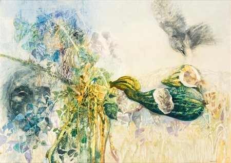 RENZO VESPIGNANI
(Roma 1924 - 2001)
<br>Vegetazione con zucche