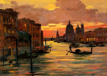 RENATO NATALI
(Livorno 1883 - 1979)
<br>Tramonto a Venezia