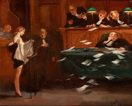 GASTON HOFFMANN(1883 - 1960) Processi al tribunale