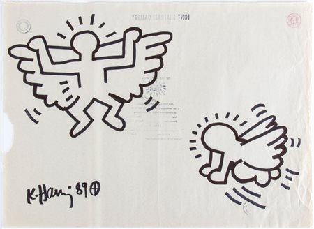 KEITH HARING
(Pennsylvania 1958 - New York 1990)
<br>"S.T." Angel e Baby Angel