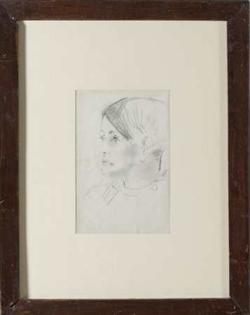 Filippo De Pisis (Ferrara 1896 - Milano 1956), "Volto di fanciulla".