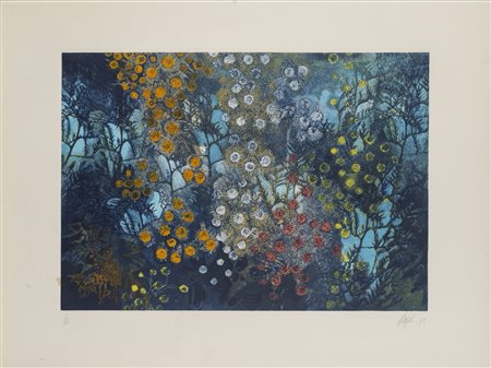 Corrado Cagli (Ancona 1910 - Roma 1976)  - Composizione con fiori, 1975