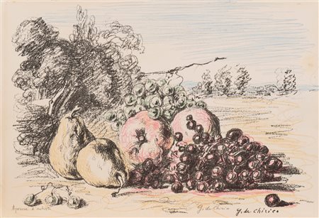 Giorgio de Chirico (Volos 1888 - Roma 1978)  - Natura morta dal volume "Dessins par G. de Chirico", 1964