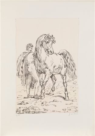 Giorgio de Chirico (Volos 1888 - Roma 1978)  - I cavalli, 1948