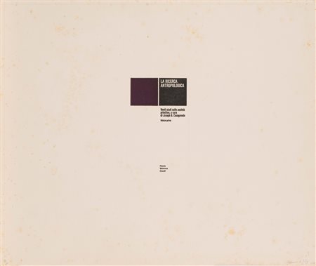 Ferruccio de Filippi (Roma 1943)  - La ricerca antropologica, 1972