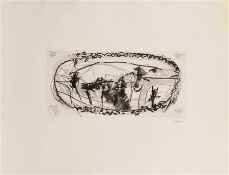 Franco Garelli (Diano d'Alba 1909 - Torino 1973)  - Composizione ovale